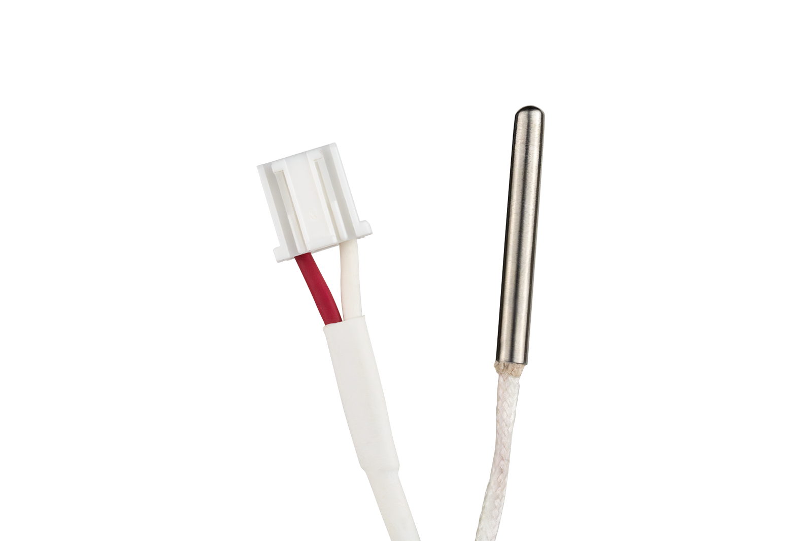RTD installed in a stainless-steel probe with connector.