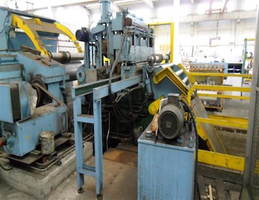 18-inch slitting line with .010 to .135 thickness capacity.