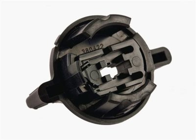 Custom injection-molded plastic connector housing designed for secure fit and electrical component integration.