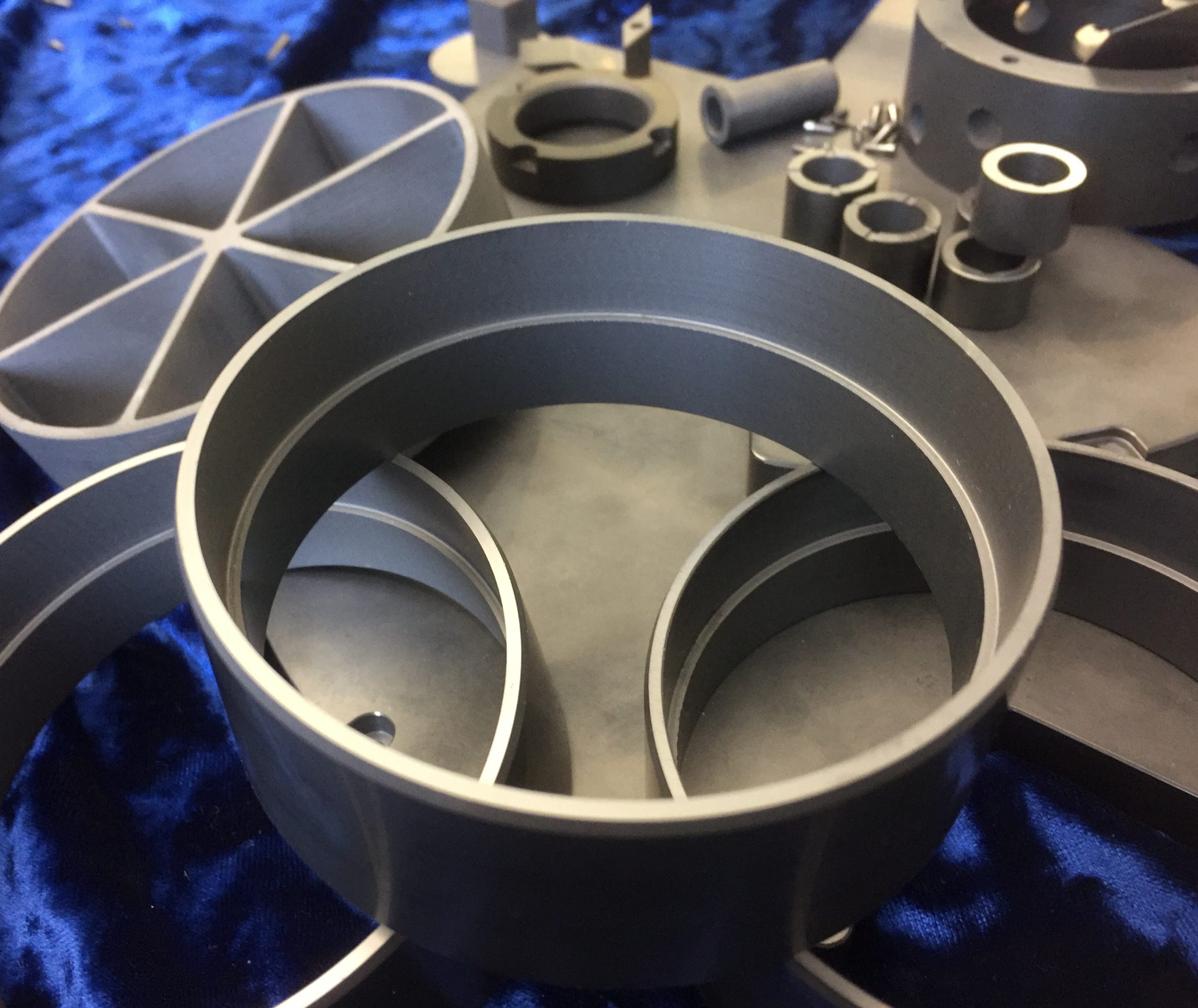 Reaction-bonded silicon carbide rings and components, diamond-ground OD/ID after firing for wear- and heat-resistant service