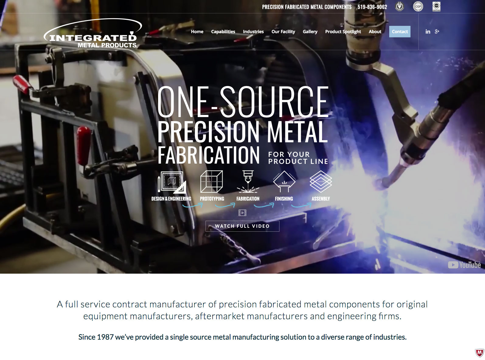 Integrated Metal Products Inc., Precision Sheet Metal Fabrication, Guelph, ON