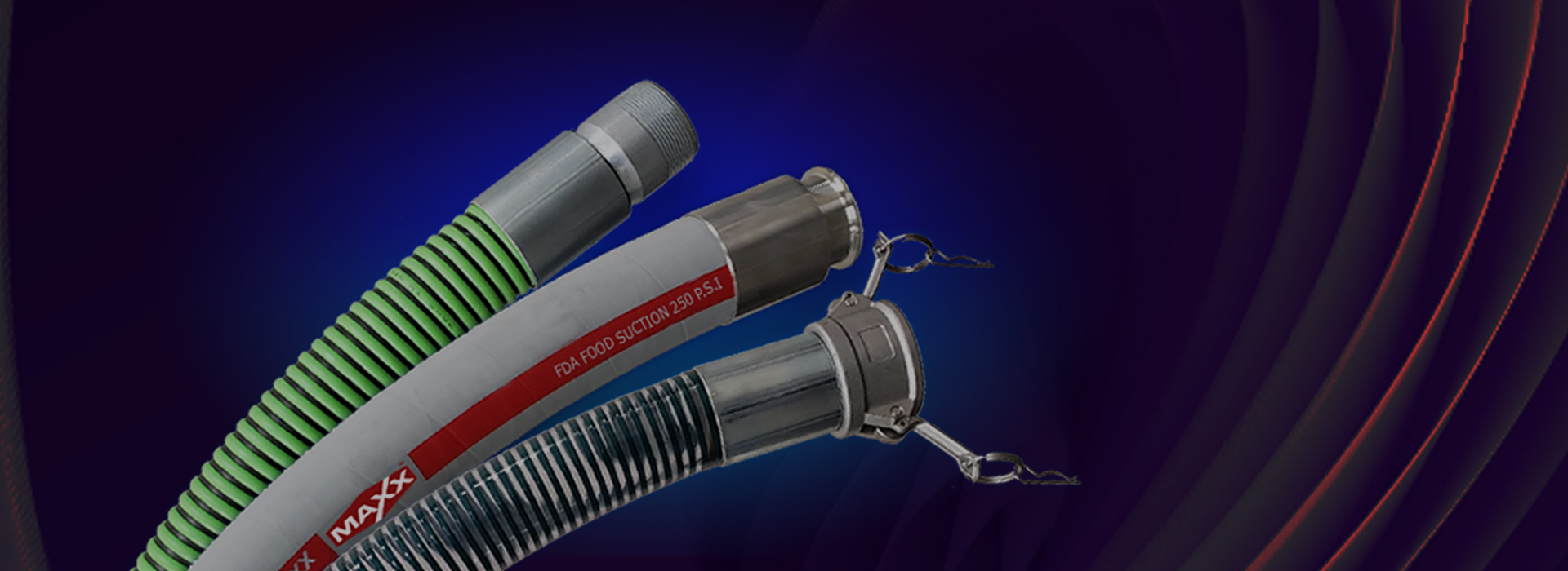 Industrial hose distribution product banner.