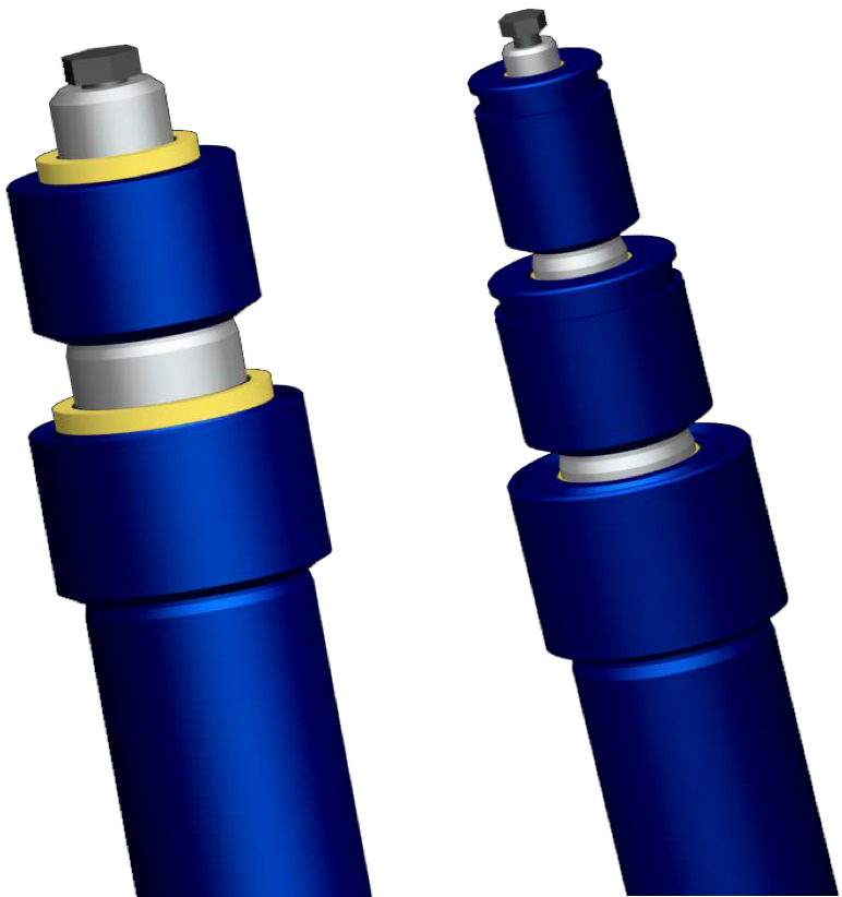Telescopic hydraulic cylinder product image.