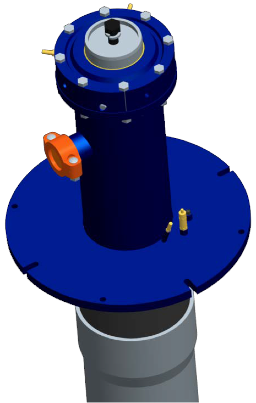 Single-stage inground hydraulic jack product image.
