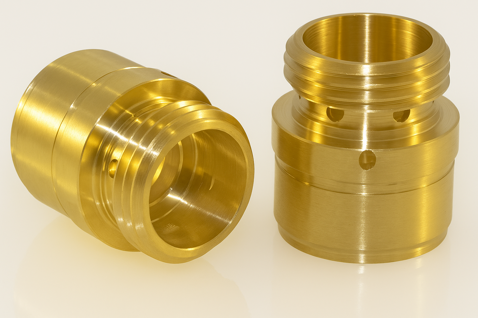 Multi-Diameter CNC-Turned Brass Fluid-Handling Fittings