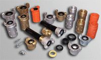 Replacement parts and accessories for abrasive blast equipment, including hose and fittings, nozzles, metering valves, remote controls, and inspection equipment.