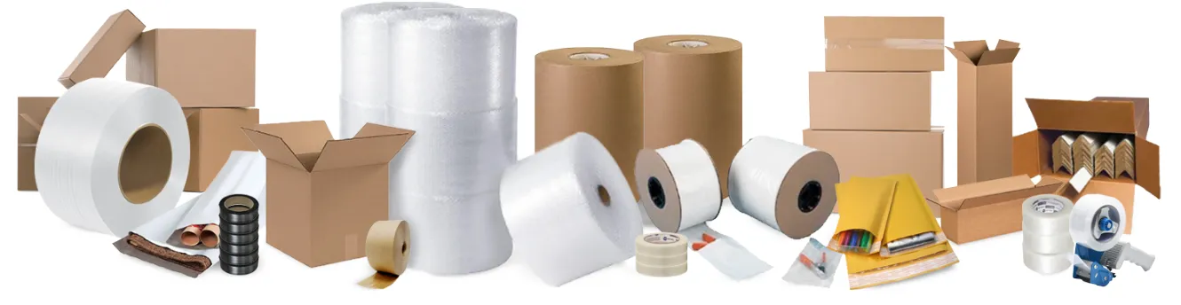 Group shot of many different types of packaging supplies