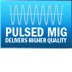 Pulsed MIG welding feature graphic showing the process capability.