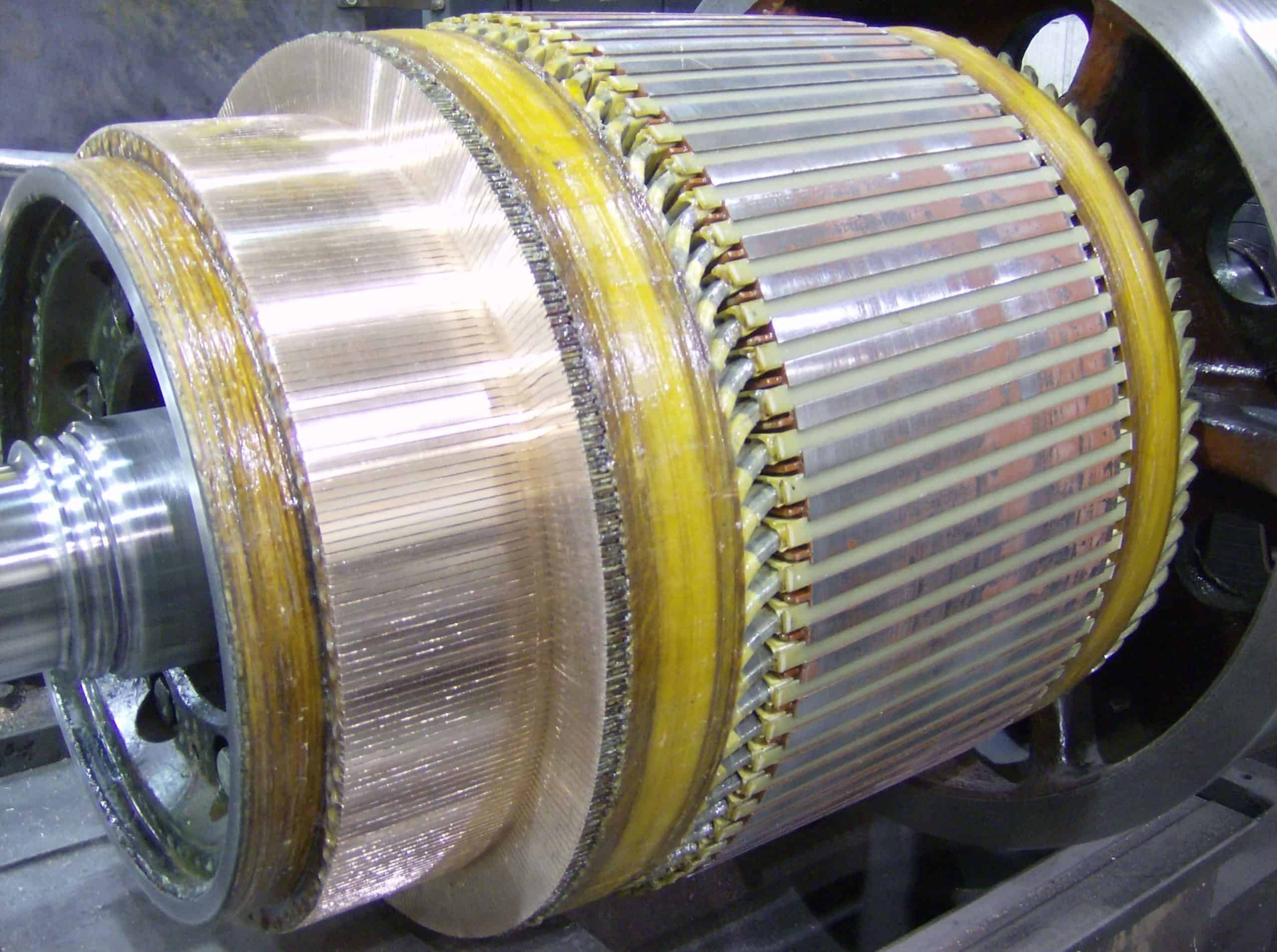 Rewound motor armature with insulated copper conductors