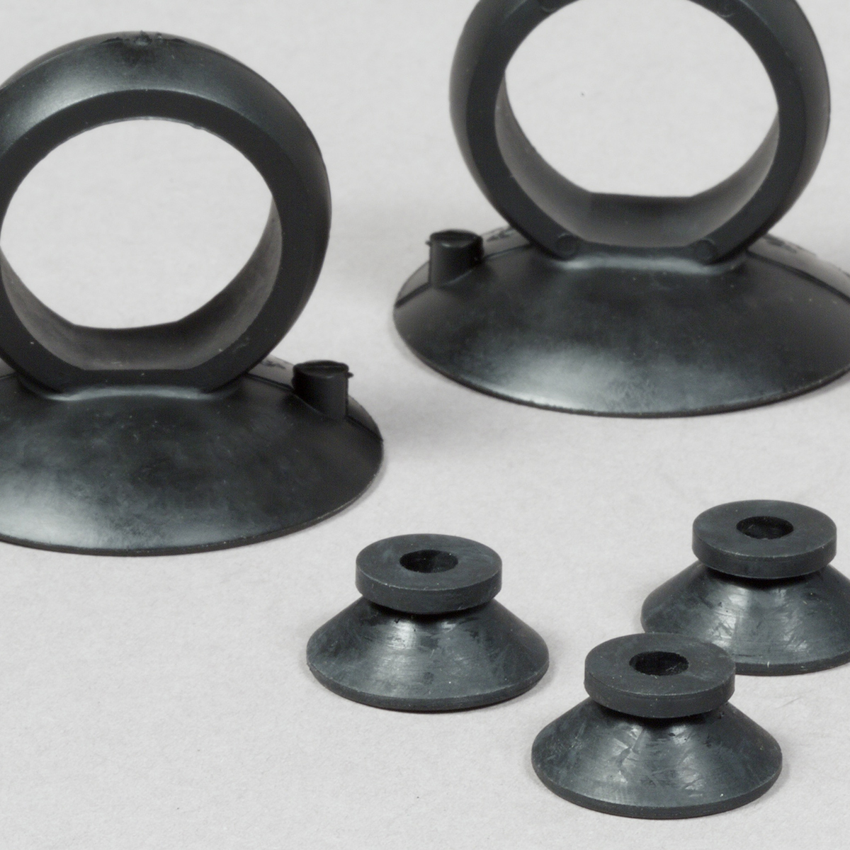 Custom-Molded Rubber Suction Cups with Integral Pull Rings