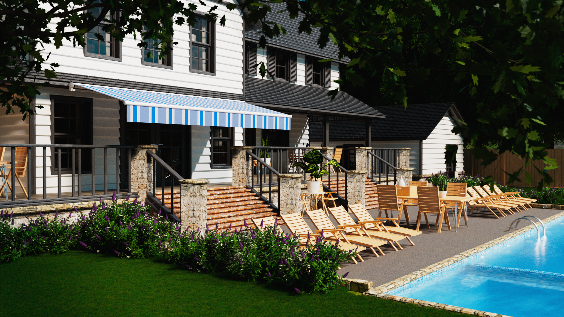 Retractable awning product image showing a SunCover model.