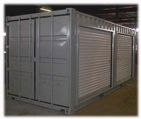 Custom 20' container with two roll-up doors