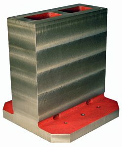 Rectangular column pallet fixture / tombstone example from the pallet fixtures line.